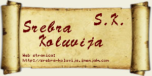 Srebra Koluvija vizit kartica